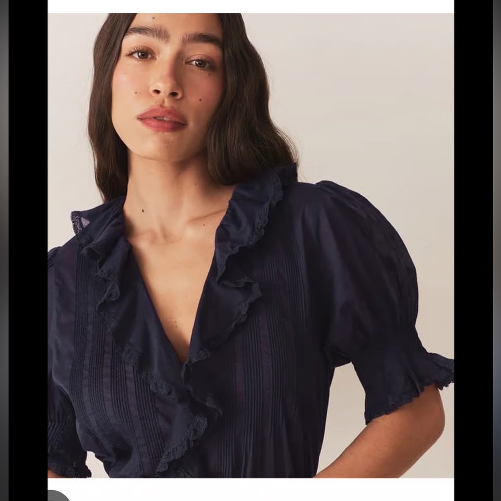 Doen Henrietta Top in Adriatic Navy NWOT